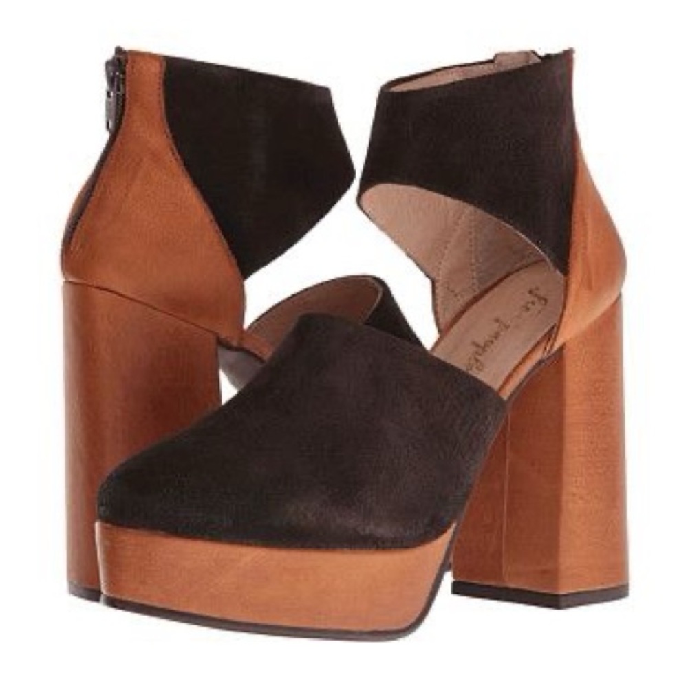 Free People Two-Tone Suede Platform Heels